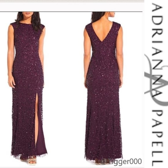 Adrianna Papell Dresses & Skirts - ADRIANNA PAPELL Cap Sleeve Sequin Gown